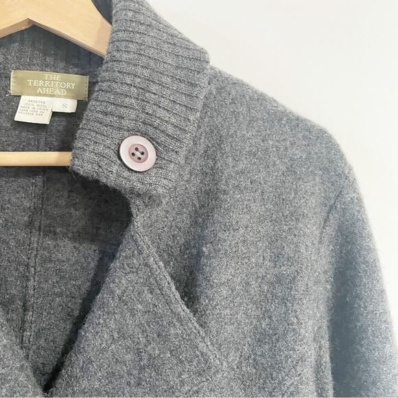 The Territory Ahead Women Small 100 Wool Heavy Knit Cardigan Gray Sweater - Picture 4 of 5